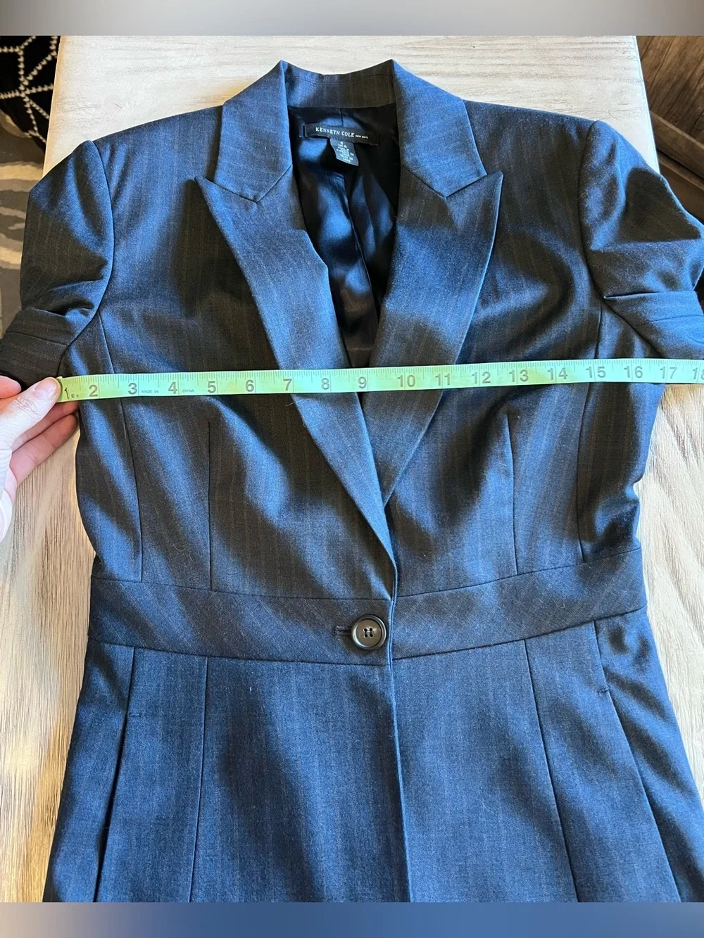 Kenneth Cole New York Womens 4 Vintage 2005 Pinstripe Pantsuit Blazer Trousers